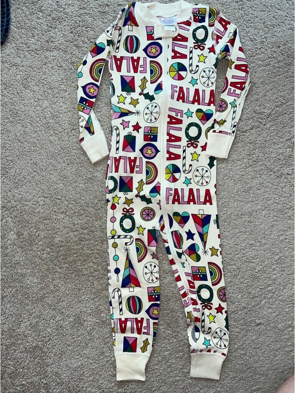 Like new Hanna Andersson Fa La La pajamas long john 3T